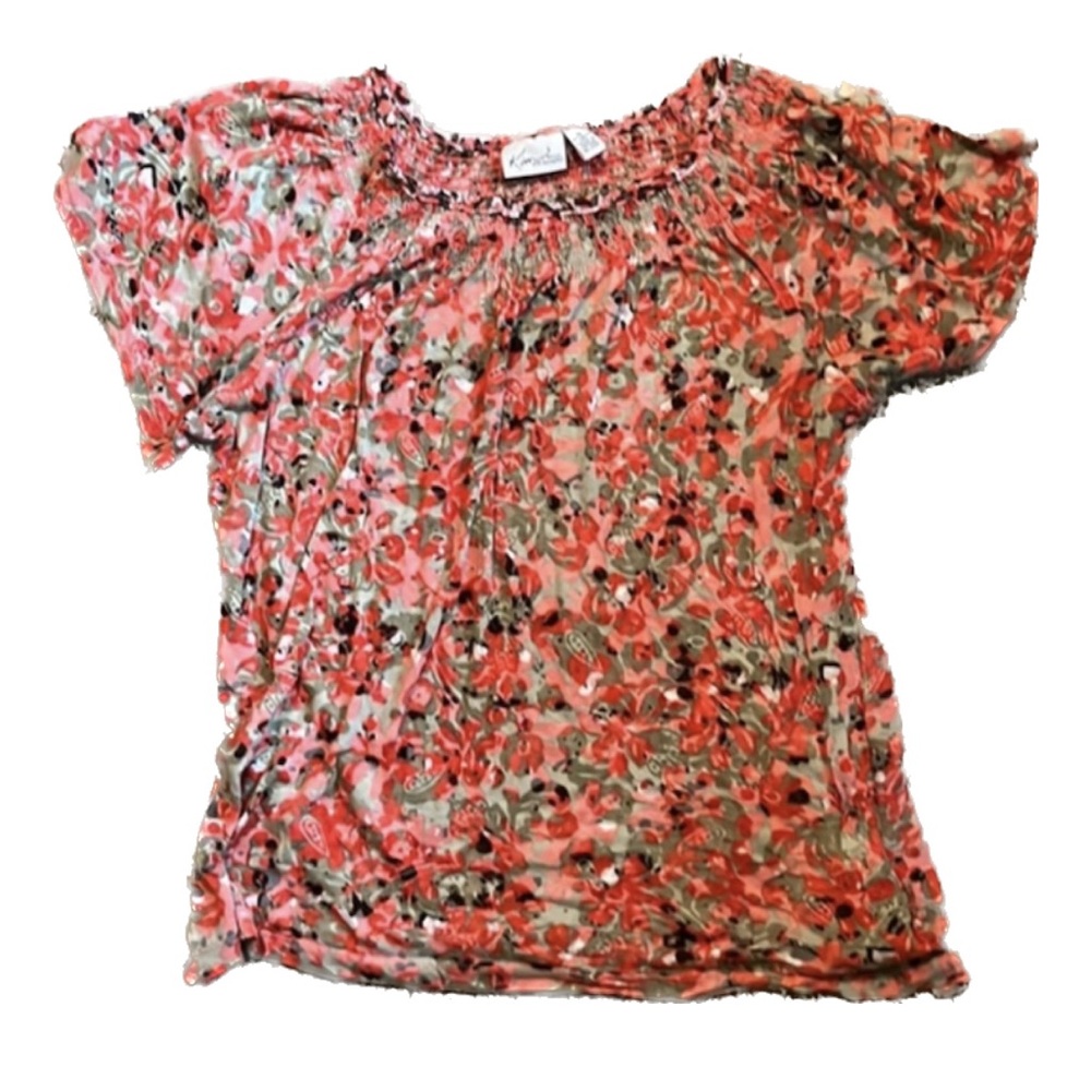 Kim Rogers floral top Sz M